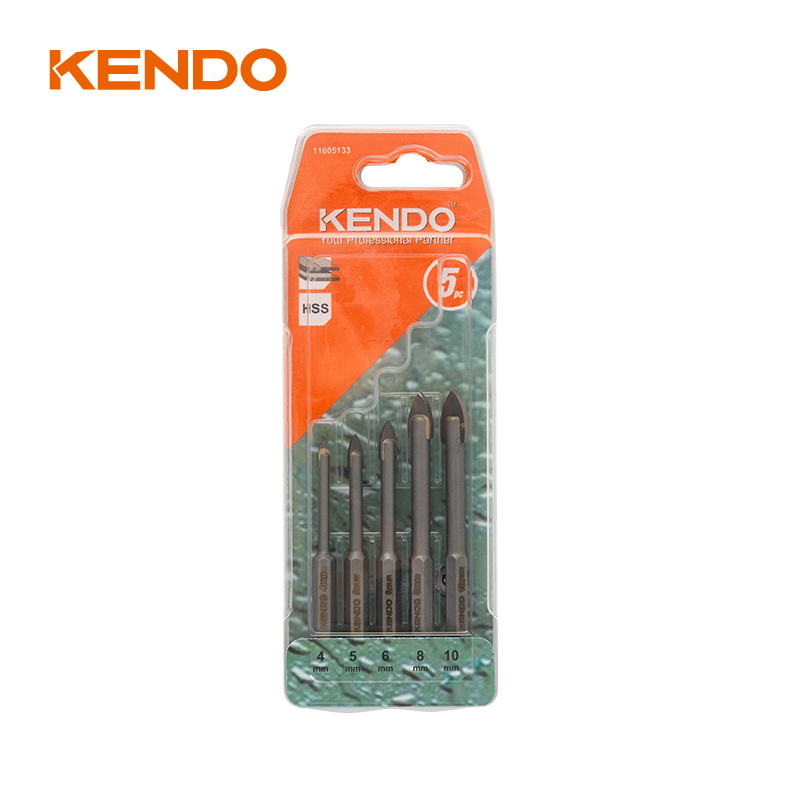 Bộ mũi khoan thủy tinh 5 chiếc, Hex. Chuôi thay đổi nhanh