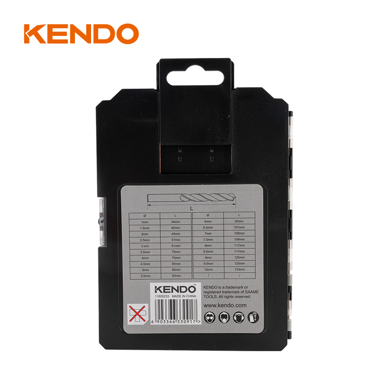 Mũi khoan xoắn HSS 19pc, được rèn & hoàn thiện màu đen