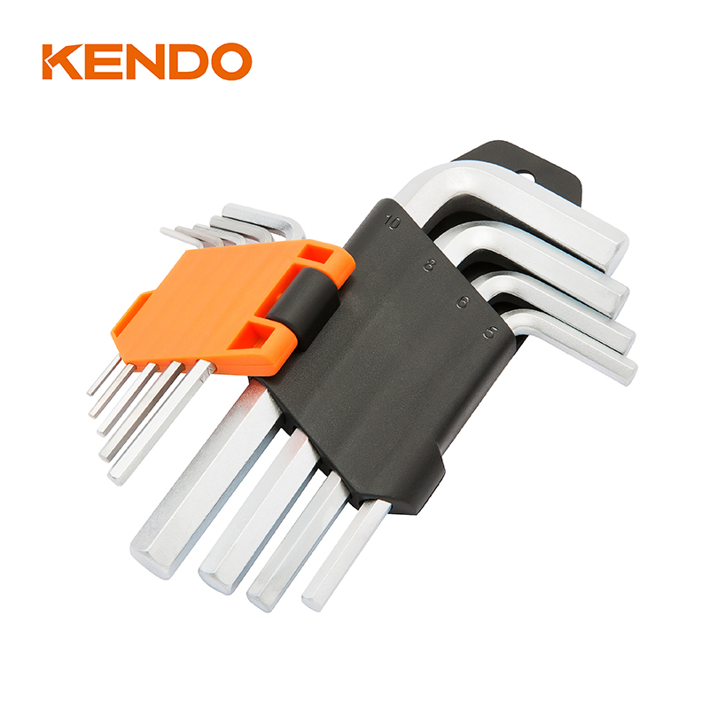 9pc Bộ chìa khóa lục giác cánh tay gấp tiêu chuẩn bằng thép carbon cao