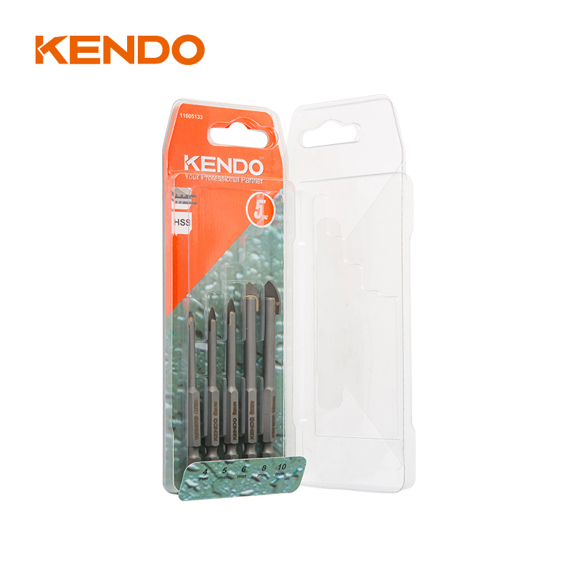 Bộ mũi khoan thủy tinh 5 chiếc, Hex. Chuôi thay đổi nhanh