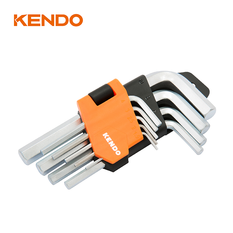 9pc Bộ chìa khóa lục giác cánh tay gấp tiêu chuẩn bằng thép carbon cao
