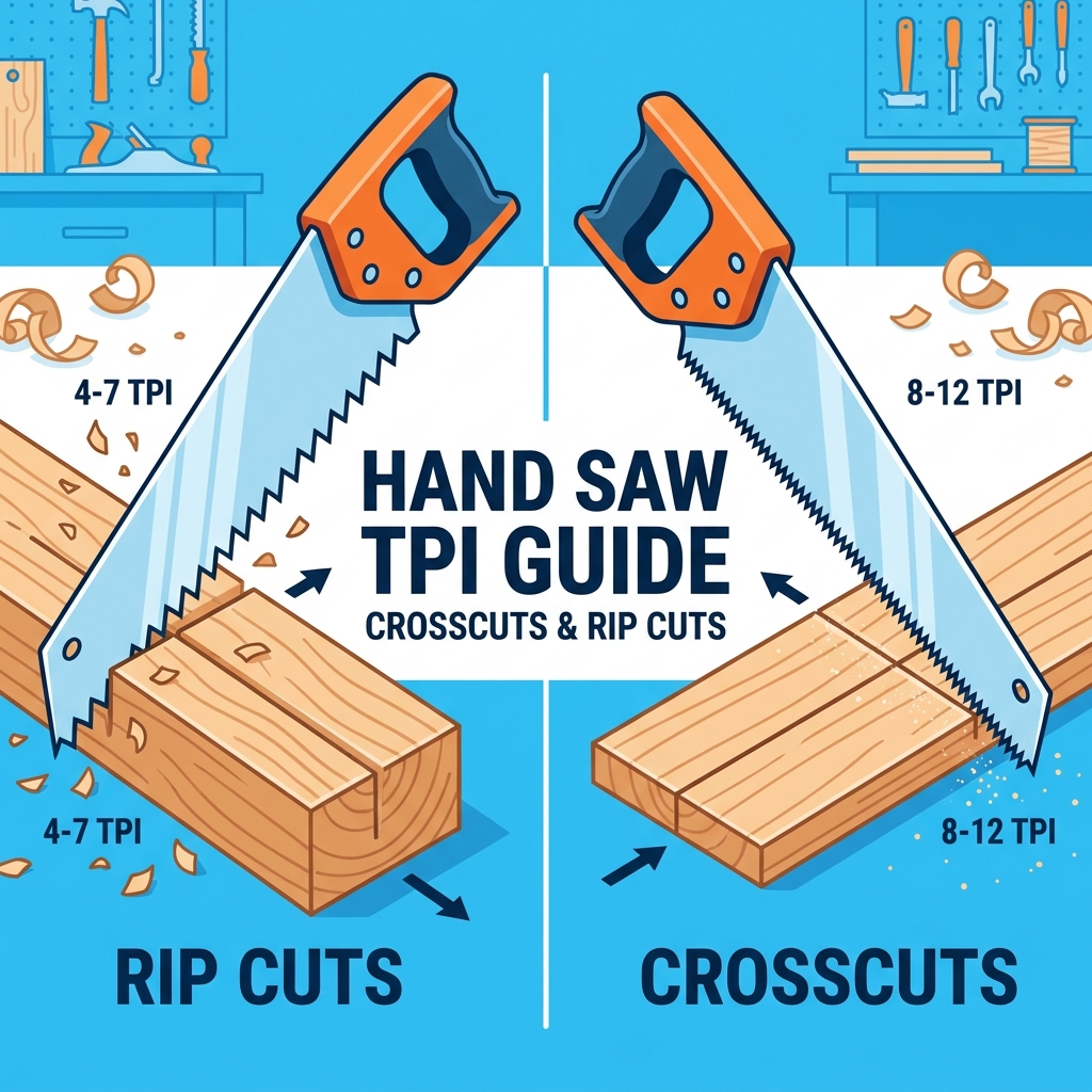Cách chọn TPI cưa tay cho các vết cắt ngang và vết cắt trên gỗ